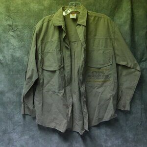 EUC Clock House 100% COTTON KHAKI SPREAD COLLAR LONG SLEEVE CASUAL SHIRT S-8743